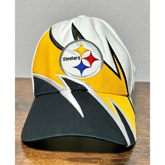 Vintage Pittsburgh Steelers Team NFL Sharks Tooth Design Adjustable Hat - Picture 1 of 12